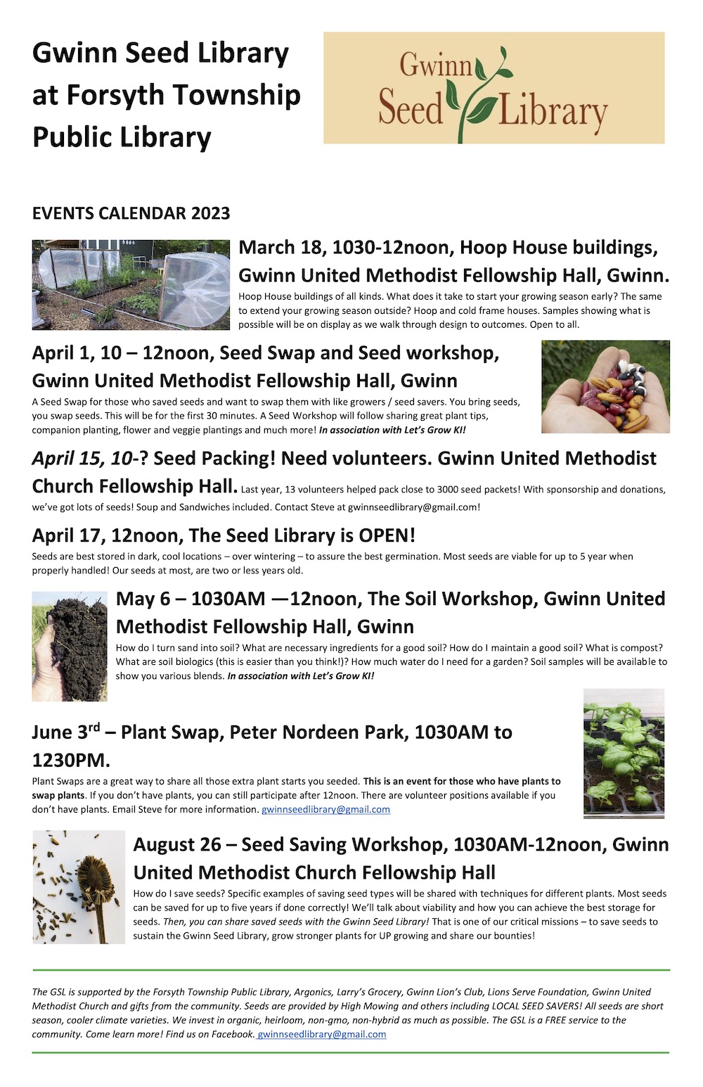 Gwinn Seed Library 2023 Poster